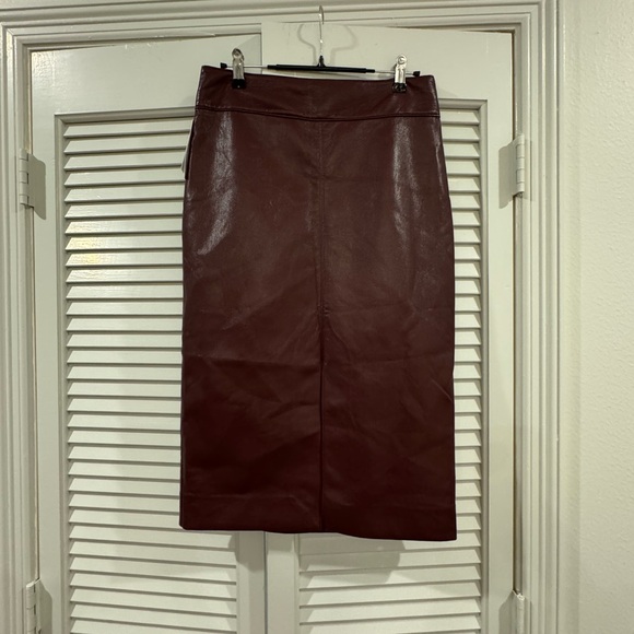 Babaton Dresses & Skirts - Babaton Deep Brown Leather Pencil Skirt